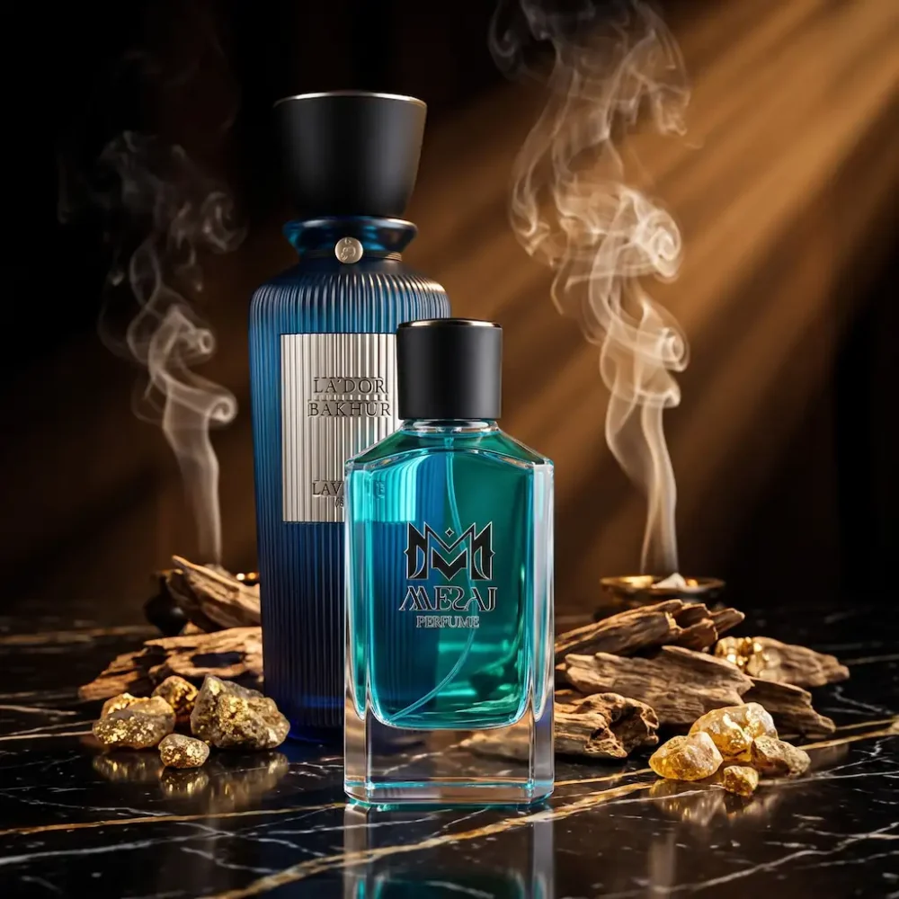 شیشه عطر لاورنی لادور بخور کلاسیک اورجینال به همراه شیشه عطر معراج
