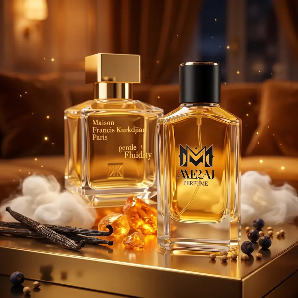 شیشه اورجینال و نسخه معراج عطر فرانسیس کورکجان جنتل فلویدیتی گلد